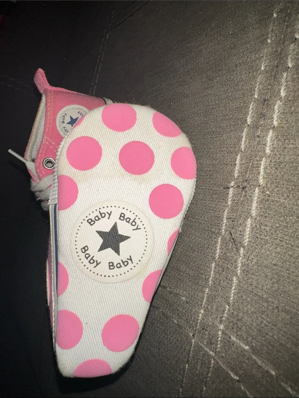 Converse baby Pink Canvas Lace-Up Sneakers with White Toe